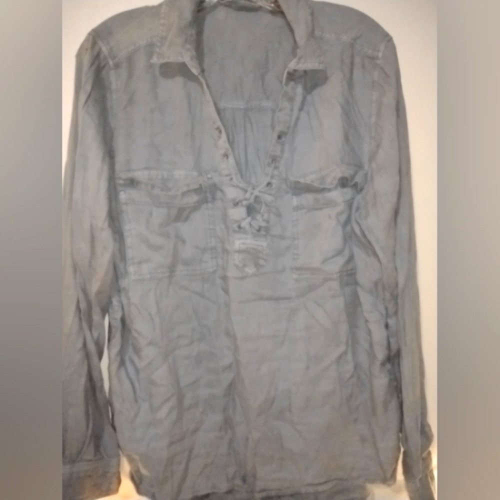 SO Lace Up Blouse